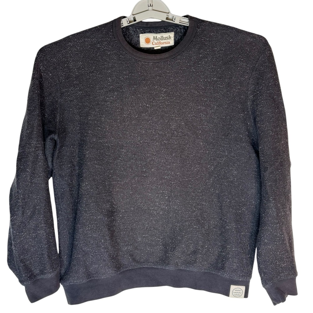 Mollusk California Mens Charcoal Grey Salt and Pepper Crewneck Sweatshirt S - Picture 2 of 7